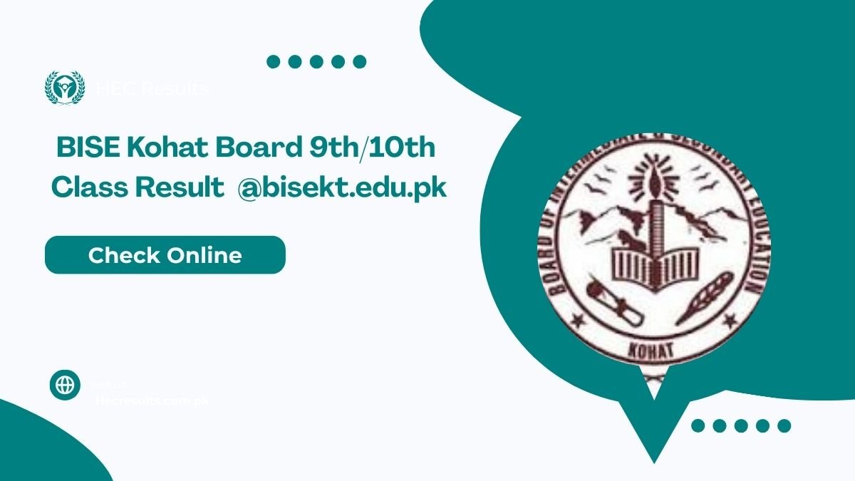 BISE Kohat Board 9th/10th Class Result 2025 @bisekt.edu.pk