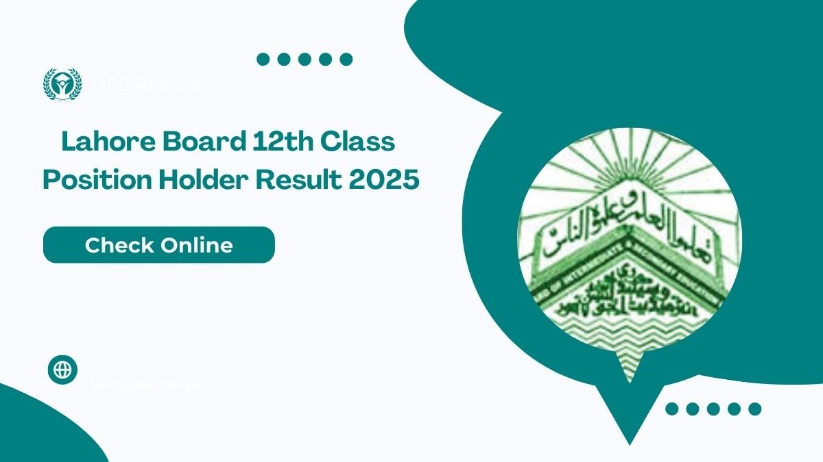Lahore Board 12th Class Position Holder Result 2025